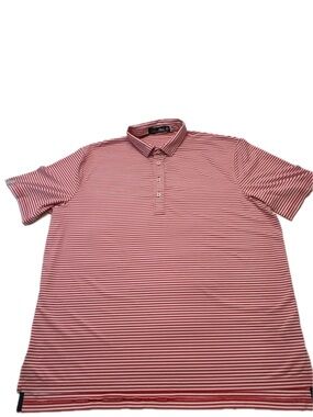 RLX Ralph Lauren Red and White Striped Golf Polo Size XL